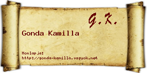 Gonda Kamilla névjegykártya